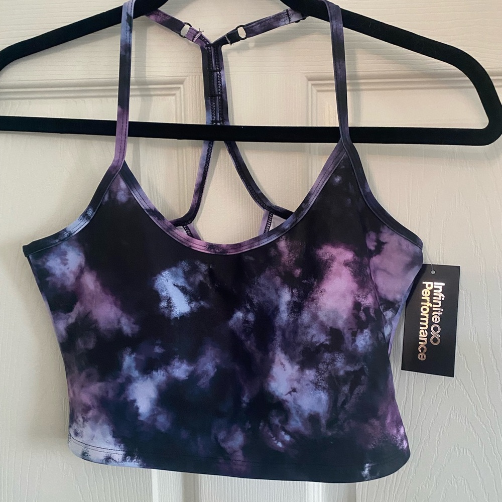 NWT Purple Tie-Dye Strappy Crop Top